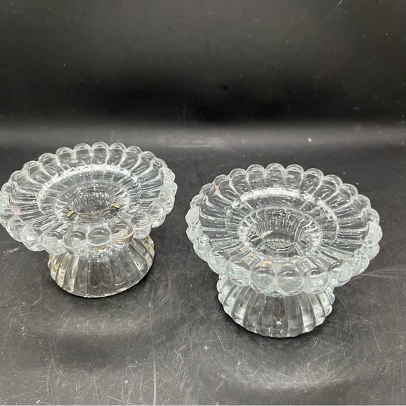 PartyLite CRYSTAL Votive/Taper Candlestick Holders 3'Round 2'T Reversable Set - Picture 16 of 16